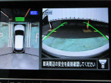 ナビ画面にアラウンドビュ-モニタ-の映像を映し出しています。  狭い場所での車庫入れをサポ-トしてくれる便利アイテムです。