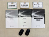 基本操作はもちろん、最近の車は装備もどんどん進化しているので困った時に役立つ取扱説明書、整備歴が確認できるメンテナンスノートが付いてます。安心ですね☆☆