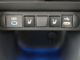 充電用USB端子(タイプC)・シートヒータースイッチ・通信用USB端子(タイプA)