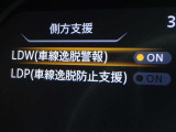 【車線逸脱警報】車線から外れると注意を促します。ドライバーが意図しないのに車線を逸脱した場合に、これを検知して警報で注意喚起する事で安全性を確保!