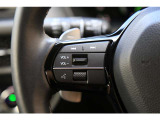 ハンドル左部分にはオーディオコントロールスイッチがついています。運転中も視線をそらさずにオーディオ操作ができ安心です!