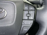 ステアリングスイッチ付き。前方から目を離すことなく操作することが可能です。