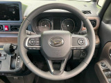 【純正革巻きステアリング】上質な革を使用することで、手にしっかり馴染みとても運転しやすいハンドルです♪