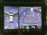 全方位モニターは、前後左右4か所に設置したカメラの映像を合成し、車を真上から見ているような俯瞰映像を画面に映し出すシステムです!
