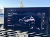 【エアサス装備】Audiドライブセレクト 車両の走行性能を好みに合わせて調整。エンジンの出力、ステアリングの反応など複数のモードから選択可能