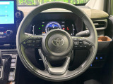 【純正革巻きステアリング】上質な革を使用することで、手にしっかり馴染みとても運転しやすいハンドルです♪