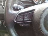 【ステアリングスイッチ】ステアリングスイッチは運転姿勢や視線を崩さずに操作が可能です。左側にはオーディオ類があります。