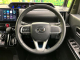 【純正革巻きステアリング】上質な革を使用することで、手にしっかり馴染みとても運転しやすいハンドルです♪