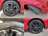 純正のアルミホイールはNISMO専用のザインです。タイヤサイズは205/50ZR17です。