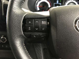 ステアリングスイッチ付き。前方から目を離すことなく操作することが可能です。