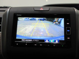 バックカメラの画像です。ガイドラインがスムースな車庫入れをサポートいたします。車庫入れの安心感がアップしますね。