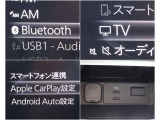 Apple CarPlay、Android Auto、USB端子を確認できます。