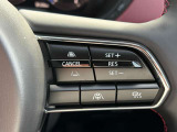 ステアリングスイッチで、先行車に自動追従するアダプティブクルーズコントロールが作動可能。設定した車速内での車間距離を自動で調整・維持。高速道路の渋滞時もアクセル・ブレーキ操作から解放されます。