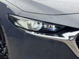 精悍な目元を演出する薄型デザインのLEDヘッドライト。夜間走行時も遠くまで明るく照射し、ドライバーの安全な視界確保を強力にアシストします。