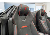 Embroidered Lamborghini shield on headrest