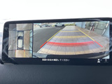 後方の映像に加え、車両周辺を上から見た表示も確認でき、駐車時の位置合わせをサポートします。画面のガイドを目安に、周囲を確認しながら操作できます。