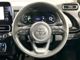 【純正革巻きステアリング】上質な革を使用することで、手にしっかり馴染みとても運転しやすいハンドルです♪