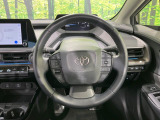 【純正革巻きステアリング】上質な革を使用することで、手にしっかり馴染みとても運転しやすいハンドルです♪