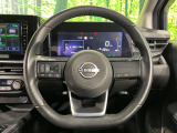 【純正革巻きステアリング】上質な革を使用することで、手にしっかり馴染みとても運転しやすいハンドルです♪