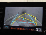 車庫入れや縦列駐車などの際に、後退操作の参考になるガイドラインをモニター画面に表示します。