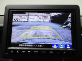 バックカメラの画像です。ガイドラインがスムースな車庫入れをサポートいたします。車庫入れの安心感がアップしますね。