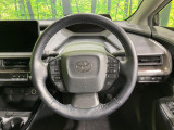 【純正革巻きステアリング】上質な革を使用することで、手にしっかり馴染みとても運転しやすいハンドルです♪