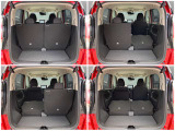 乗車人数や荷物の形状に合わせた色々な使い方ができます。後席シートを倒せば広々スペースが確保できます。