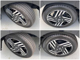 タイヤ4本それぞれの写真です。155/65R14タイヤ&アルミホイール装着
