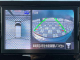 アラウンドビューモニター。前後左右の4つのカメラで車を上から見たような映像をナビ画面に映すので人や物を確認できとても安全です。
