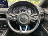 【純正革巻きステアリング】上質な革を使用することで、手にしっかり馴染みとても運転しやすいハンドルです♪