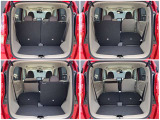 乗車人数や荷物の形状に合わせた色々な使い方ができます。後席シートを倒せば広々スペースが確保できます。
