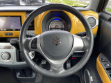 【純正革巻きステアリング】上質な革を使用することで、手にしっかり馴染みとても運転しやすいハンドルです♪