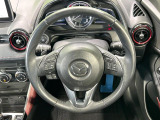 【純正革巻きステアリング】上質な革を使用することで、手にしっかり馴染みとても運転しやすいハンドルです♪