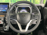 【純正革巻きステアリング】上質な革を使用することで、手にしっかり馴染みとても運転しやすいハンドルです♪