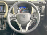 【純正革巻きステアリング】上質な革を使用することで、手にしっかり馴染みとても運転しやすいハンドルです♪