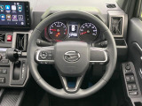 【純正革巻きステアリング】上質な革を使用することで、手にしっかり馴染みとても運転しやすいハンドルです♪