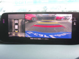 360度ビューカメラを搭載。4方の小型カメラの映像を処理し、車両真上からの映像に変換しています。駐車時大いに役に立ちます。
