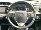 【純正革巻きステアリング】上質な革を使用することで、手にしっかり馴染みとても運転しやすいハンドルです♪