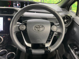 【純正革巻きステアリング】上質な革を使用することで、手にしっかり馴染みとても運転しやすいハンドルです♪
