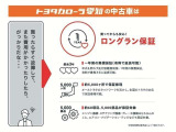 ロングラン保証付き。トヨタのお店で中古車をお買い上げいただいたすべてのお客様に安心で快適なカーライフをお約束する1年間の保証です。