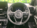 【純正革巻きステアリング】上質な革を使用することで、手にしっかり馴染みとても運転しやすいハンドルです♪