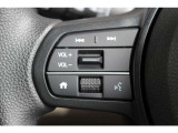 ハンドル左部分でオーディオ操作が可能。そのため、運転中でも目線をずらさずに安全運転♪スマートフォンを接続してハンズフリー通話も可能です。