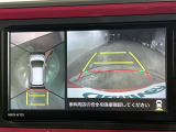 【全方位モニター】まるでクルマを真上から見下ろしたかのような視点で駐車をサポートします!クルマの斜め後ろや真横など、前後左右の4つのカメラの映像が合成されて、モニターに映し出されます。