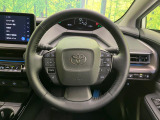 【純正革巻きステアリング】上質な革を使用することで、手にしっかり馴染みとても運転しやすいハンドルです♪