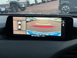 後方映像に加えて車両周囲の俯瞰表示も確認でき、駐車時の位置合わせをサポートします。画面のガイドラインを目安に、車庫入れや狭い場所での切り返しも落ち着いて行えます。