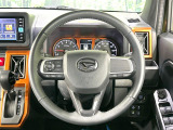 【純正革巻きステアリング】上質な革を使用することで、手にしっかり馴染みとても運転しやすいハンドルです♪