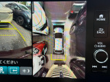 【マルチカメラ】前後左右に付いたカメラ映像をもとに、車を上空から見下ろしたように表示!狭い駐車場での車庫入れや道でのすれ違い時も安心です
