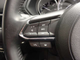 【ステアリングスイッチ】ステアリングスイッチは運転姿勢や視線を崩さずに操作が可能です。左側にはオーディオ類があります。
