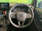【純正革巻きステアリング】上質な革を使用することで、手にしっかり馴染みとても運転しやすいハンドルです♪
