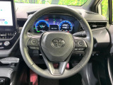 【純正革巻きステアリング】上質な革を使用することで、手にしっかり馴染みとても運転しやすいハンドルです♪